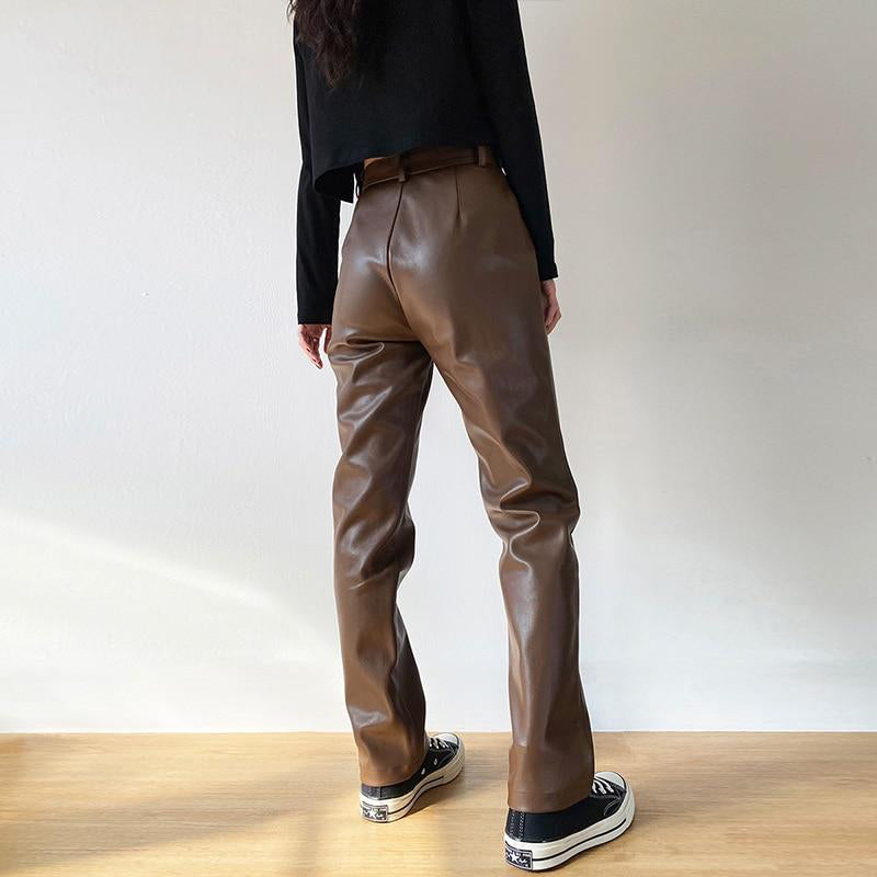 Neith מכנסיים דמוי עור בגזרה ישרה