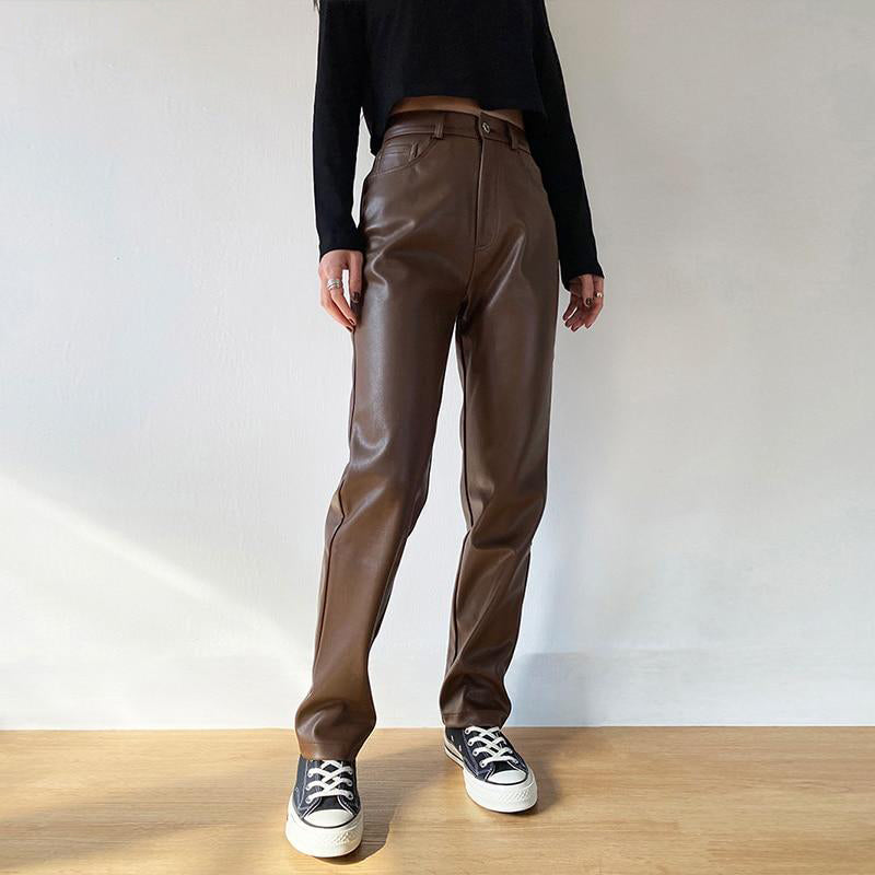 Neith מכנסיים דמוי עור בגזרה ישרה