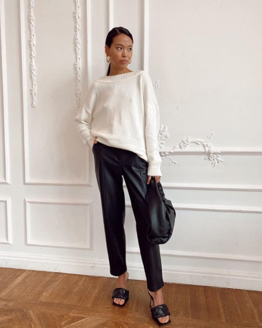 Dave מכנסיים דמוי עור