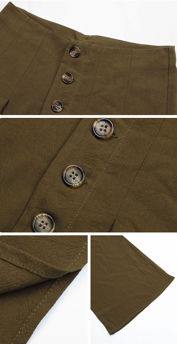 Mangy מכנסי קרופ עם כפתורים